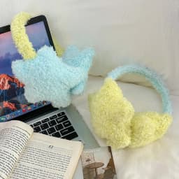 Y2K Star Plush Earmuffs Outdoor Cycling Ear Protection Colour Blocking Ear Bag Warm Winter Warm Earplugs Y2K Headset Ear Cover