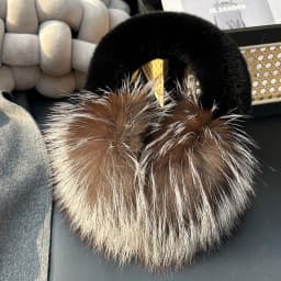 Fox Fur Ear Coverings for Women, Winter Warmth, Fur Ear Protectors, Cute Fur Ear Bags, Girle Fashion Windproof, Cycling Earmuffs