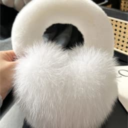 Fox Fur Ear Coverings for Women, Winter Warmth, Fur Ear Protectors, Cute Fur Ear Bags, Girle Fashion Windproof, Cycling Earmuffs