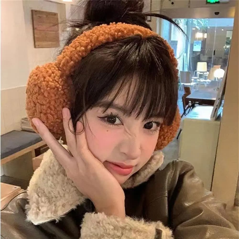 Cute Plush Headphones Winter Earmuffs Women's Warm Soft Ear Covers Imitation Cashmere Hair Band Fashion Earflap Outdoor Supplies