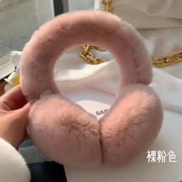 Winter Ear Muffs For Women Winter EarWarmers Soft Warm Cable Furry Real Rex Rabbit Ear Covers For Cold Weather