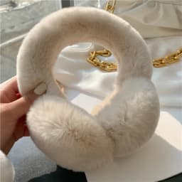Winter Ear Muffs For Women Winter EarWarmers Soft Warm Cable Furry Real Rex Rabbit Ear Covers For Cold Weather