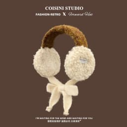 Korean Ins Contrasting Color Straps Earmuffs for Women Winter Fashion Versatile Thermal Ear Protectors Plush Pullover Hats