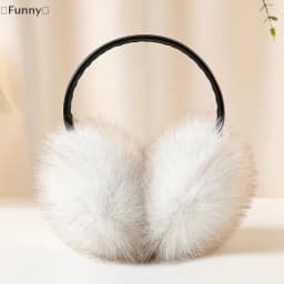 〔Funny〕 Real Fox Fur Earmuffs Women Winter Keep Warm Natural Fur Earmuffs Girls Ear Warmer Fox Fur Plush Ear Muff