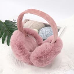 White Cute Girl Soft Earmuffs Women Ear Keep Warmer Plush Solid Color Winter Adjustable Foldable Ear Protection Muffs Earflap