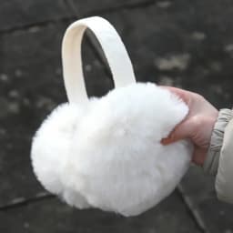 White Cute Girl Soft Earmuffs Women Ear Keep Warmer Plush Solid Color Winter Adjustable Foldable Ear Protection Muffs Earflap