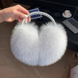 New Winter Real Fox Fur Earmuffs for Women Natural Fox Fur Scarves Dual Use Genuine Warmer Plush EarMuff Outdoor Solid Fur Scarf