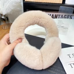 Fashion Natural 100% Rex Rabbit Fur Earmuff Russia Winter Warm Women Real Fur Earmuffs Girl's Earlap