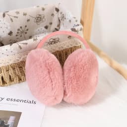 Winter Warm Ear Muffs Women Girls Fluffy Fold Burger Shape Children Headphone Earmuffs Soft Cashmere Solid Cute Warmer Earlap