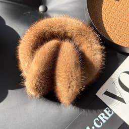 Winter Outdoor Hot Sale Mink Fur Earmuffs Luxury Women Keep Warm 100% Real Natural Mink Fur Earmuff Girl Winter Ear Protection