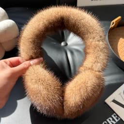 Winter Outdoor Hot Sale Mink Fur Earmuffs Luxury Women Keep Warm 100% Real Natural Mink Fur Earmuff Girl Winter Ear Protection