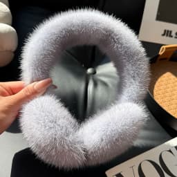 Winter Outdoor Hot Sale Mink Fur Earmuffs Luxury Women Keep Warm 100% Real Natural Mink Fur Earmuff Girl Winter Ear Protection