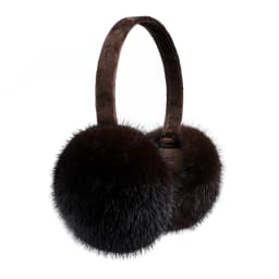 BOONJOVIA Unisex Real Mink Fur Earmuffs With Velvet Band Mens Womens Foldable Ear Warmer-Luxury Winter