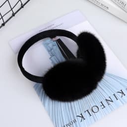Luxury Winter Fashion Unisex Genuine Mink Fur Earmuffs With Velvet Band Mens Womens Foldable Ear Warmer Real Fur Ear Muff
