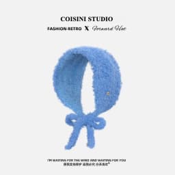 Korean Minimalist Solid Color Knitted Earmuffs Women Plush Strap Ear Warmers Stylish Photo Prop Winter Cold‑proof Ear Covers
