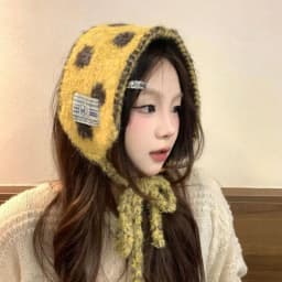 Hot Sale Winter Girls Knitted Earmuffs Cute Color Women Dots Strap Ear Protection Lady Warm Versatile Earflap