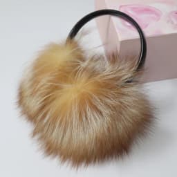 New 100% Natural Fox Fur Earlaps Fashion Women Fluffy Real Fox Fur Earmuffs Winter Lady Big Pompoms Fox Fur Plush Ear Muff