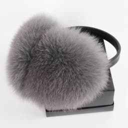 New 100% Natural Fox Fur Earlaps Fashion Women Fluffy Real Fox Fur Earmuffs Winter Lady Big Pompoms Fox Fur Plush Ear Muff