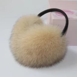 New 100% Natural Fox Fur Earlaps Fashion Women Fluffy Real Fox Fur Earmuffs Winter Lady Big Pompoms Fox Fur Plush Ear Muff