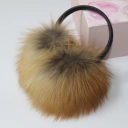 New 100% Natural Fox Fur Earlaps Fashion Women Fluffy Real Fox Fur Earmuffs Winter Lady Big Pompoms Fox Fur Plush Ear Muff