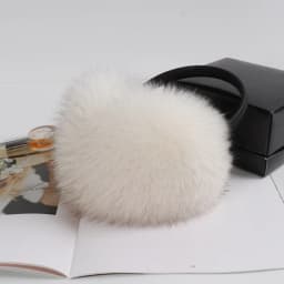 New 100% Natural Fox Fur Earlaps Fashion Women Fluffy Real Fox Fur Earmuffs Winter Lady Big Pompoms Fox Fur Plush Ear Muff
