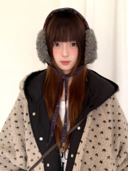 Retro Plaid Earmuffs For Women New Winter Style For Outdoor Cold Protection Thickened Warm Earmuffs With Straps For