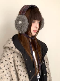 Retro Plaid Earmuffs For Women New Winter Style For Outdoor Cold Protection Thickened Warm Earmuffs With Straps For