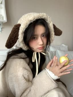 Kiki Hop Plued Ear Caps Winter Guard Warm Thumbs Slip for School Cute L Lambda Ngy Wool Earphone Covers Fastener on Earphone
