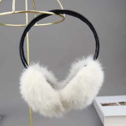 New Winter Luxury Women Warm 100% Real Natural Mink Fur Earmuff Outdoor Fashion Mink Fur Earmuffs Girl Winter Ear Protection