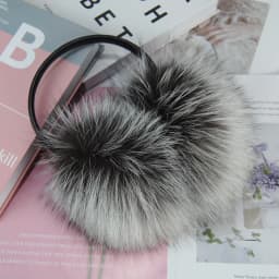 New Style Luxury Ladies Fox Fur Earmuffs Winter Women Warm Real Fox Fur Earmuffs Girl's Earlap Ultra Large Ladies Plush Earmuff