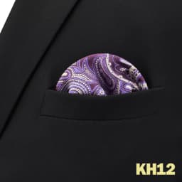 Mens Navy Blue Pocket Square Handkerchief Dark Royal Blue Paisley Floral Suit Pocket Towel Hanky Business Wedding Accessories