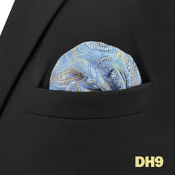 Mens Navy Blue Pocket Square Handkerchief Dark Royal Blue Paisley Floral Suit Pocket Towel Hanky Business Wedding Accessories