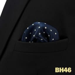 Mens Navy Blue Pocket Square Handkerchief Dark Royal Blue Paisley Floral Suit Pocket Towel Hanky Business Wedding Accessories