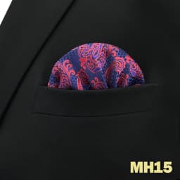 Mens Navy Blue Pocket Square Handkerchief Dark Royal Blue Paisley Floral Suit Pocket Towel Hanky Business Wedding Accessories