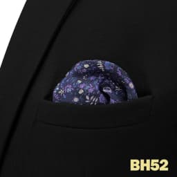 Mens Navy Blue Pocket Square Handkerchief Dark Royal Blue Paisley Floral Suit Pocket Towel Hanky Business Wedding Accessories