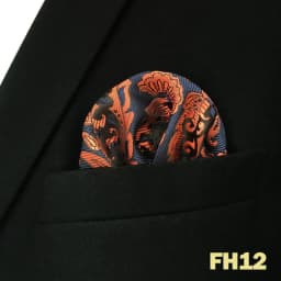Mens Navy Blue Pocket Square Handkerchief Dark Royal Blue Paisley Floral Suit Pocket Towel Hanky Business Wedding Accessories