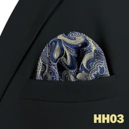 Mens Navy Blue Pocket Square Handkerchief Dark Royal Blue Paisley Floral Suit Pocket Towel Hanky Business Wedding Accessories