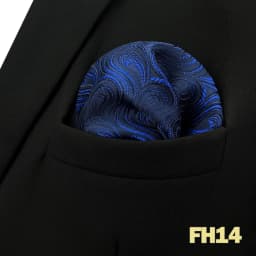 Mens Navy Blue Pocket Square Handkerchief Dark Royal Blue Paisley Floral Suit Pocket Towel Hanky Business Wedding Accessories