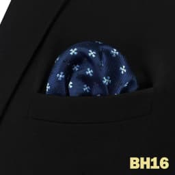Mens Navy Blue Pocket Square Handkerchief Dark Royal Blue Paisley Floral Suit Pocket Towel Hanky Business Wedding Accessories