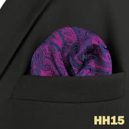 Mens Navy Blue Pocket Square Handkerchief Dark Royal Blue Paisley Floral Suit Pocket Towel Hanky Business Wedding Accessories