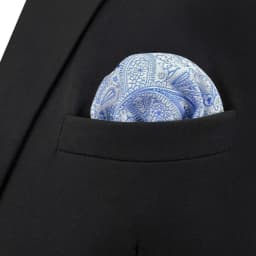 Mens Navy Blue Pocket Square Handkerchief Dark Royal Blue Paisley Floral Suit Pocket Towel Hanky Business Wedding Accessories