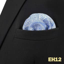 Mens Navy Blue Pocket Square Handkerchief Dark Royal Blue Paisley Floral Suit Pocket Towel Hanky Business Wedding Accessories