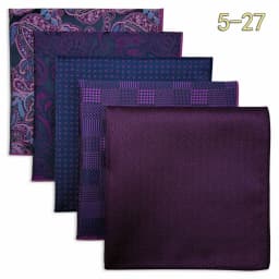 5 Pieces Classic Mens Pocket Square Set Handkerchief Assorted Suit Hanky Multi Designs Business Wedding Formal Gift Dropshipping
