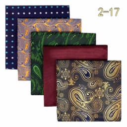 5 Pieces Classic Mens Pocket Square Set Handkerchief Assorted Suit Hanky Multi Designs Business Wedding Formal Gift Dropshipping