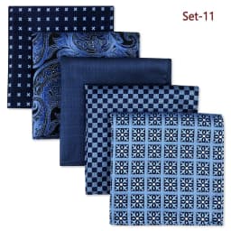 5 Pieces Classic Mens Pocket Square Set Handkerchief Assorted Suit Hanky Multi Designs Business Wedding Formal Gift Dropshipping