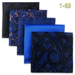 5 Pack Set Mens Pocket Square Handkerchief Multiple Designs Paisley Floral Solid Color Suit Towel Hanky Gentlemen Party Prom