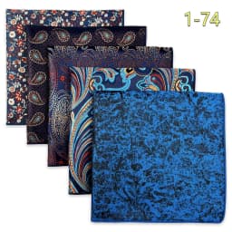 5 Pack Set Mens Pocket Square Handkerchief Multiple Designs Paisley Floral Solid Color Suit Towel Hanky Gentlemen Party Prom