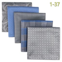 5 Pack Set Mens Pocket Square Handkerchief Multiple Designs Paisley Floral Solid Color Suit Towel Hanky Gentlemen Party Prom