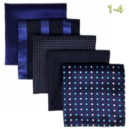 5 Pack Set Mens Pocket Square Handkerchief Multiple Designs Paisley Floral Solid Color Suit Towel Hanky Gentlemen Party Prom