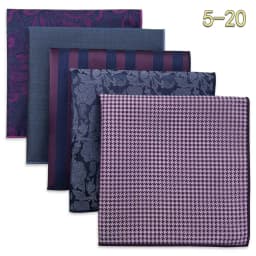5 Pack Set Mens Pocket Square Handkerchief Multiple Designs Paisley Floral Solid Color Suit Towel Hanky Gentlemen Party Prom